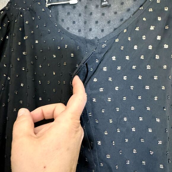 Lane Bryant 20 Midi Black Cocktail Dress with Gold Polka‎ Dots - Picture 5 of 8